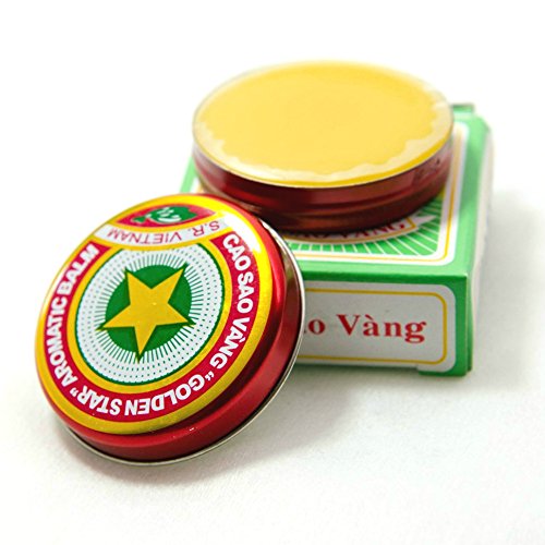 Golden Star Balm Cao Sao Vang – Vietnamese All-Natural Aromatic Herbal Balm, 10g Tins