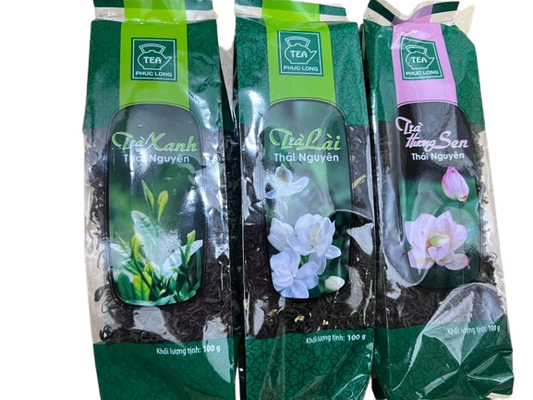 Phuc Long Tea 2 pack x 100g - Thai Nguyen Tea - Green Tea - Lotus Tea - Jasmine Tea