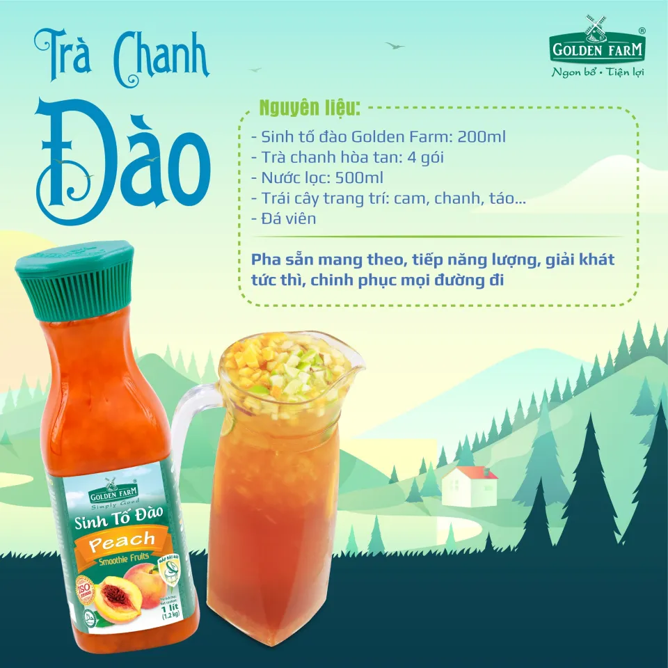 Peach Smoothie - Sinh Tố Đào Golden Farm