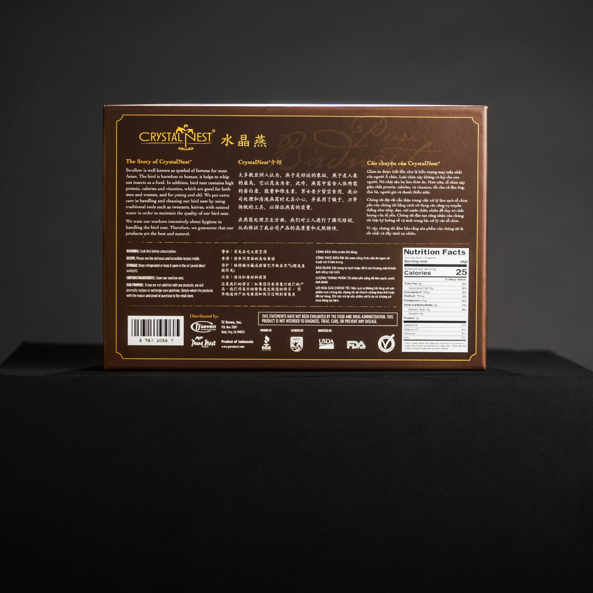 CRYSTAL NEST White AAAA (225gr) - Premium Quality Bird Nest