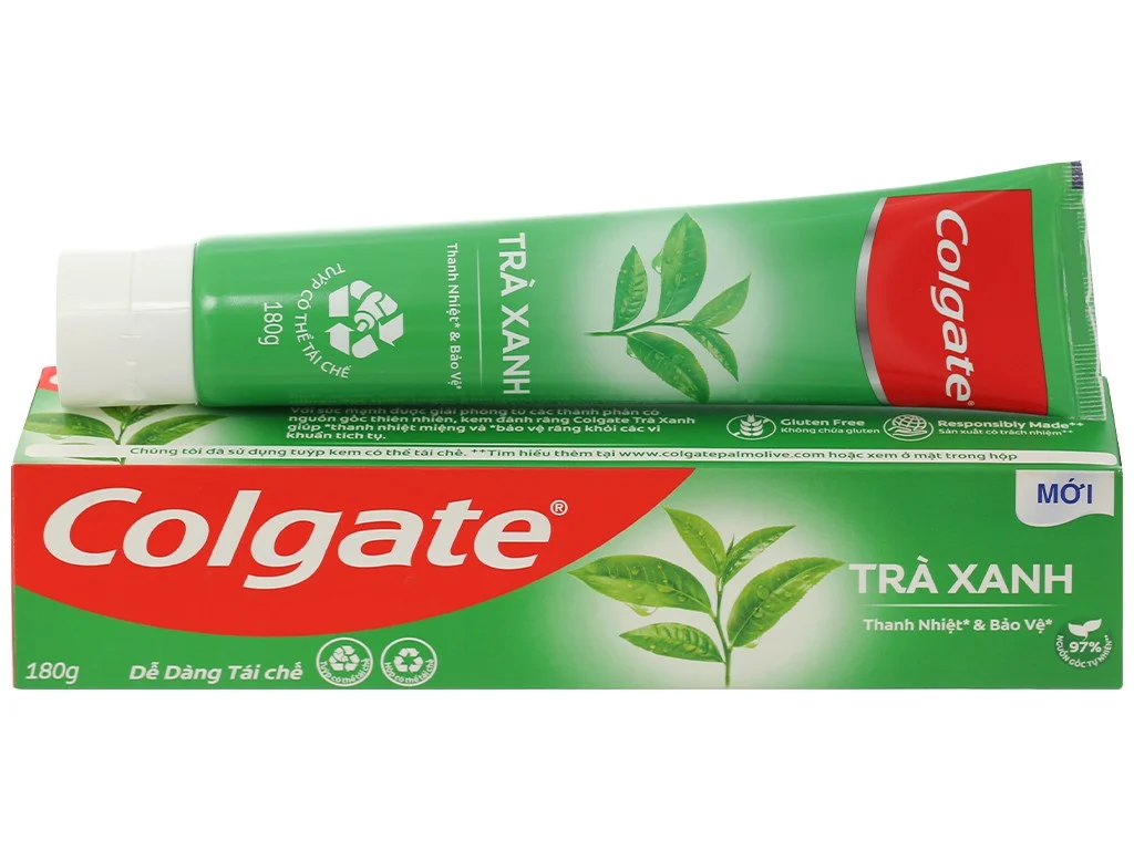 Colgate Toothpaste Green Tea - Kem Đánh Răng Colgate Trà Xanh - 180g x 3 pack