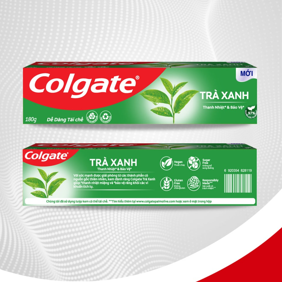 Colgate Toothpaste Green Tea - Kem Đánh Răng Colgate Trà Xanh - 180g x 3 pack