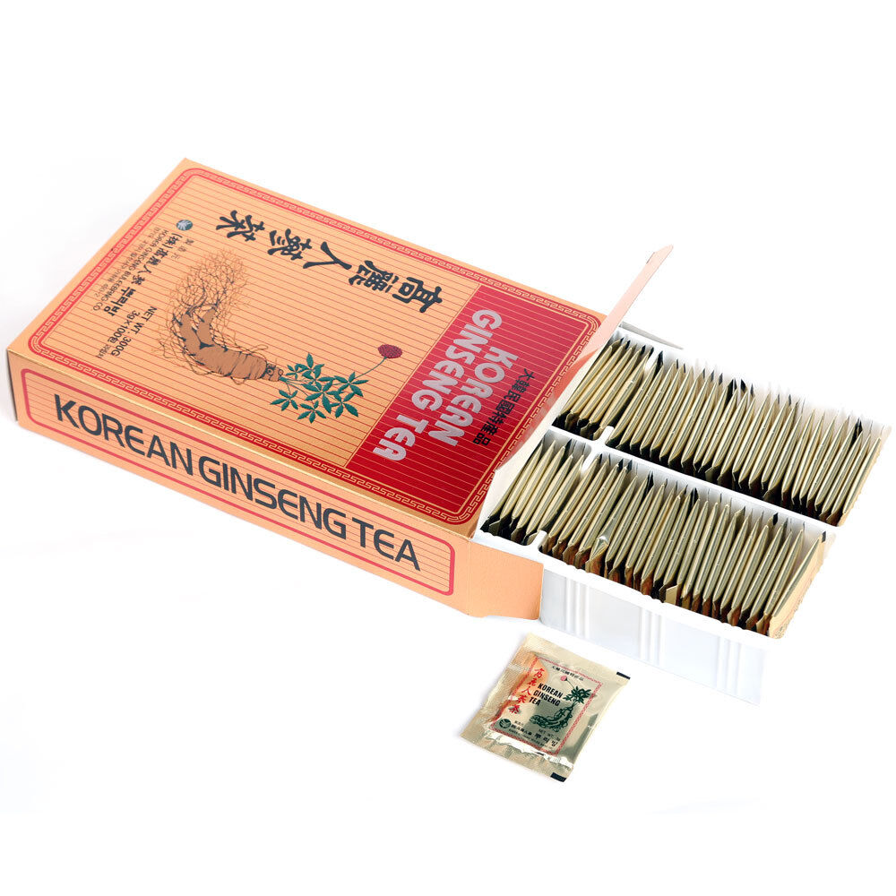 Original Korean Ginseng Tea 0.1oz(3g) x 100 Bags - Anti Stress Fatigue Korean Ginseng Extract Ginseng Root Tea
