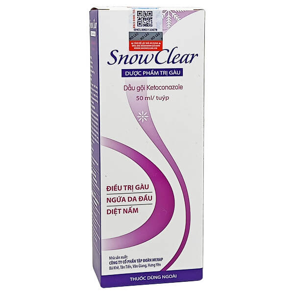 SnowClear - Duoc Pham Tri Gau, Diet Nam, Ngua Da Dau - Treatment of dandruff, seborrheic ermatitis and pruritus on the scalp caused by pityrosporum