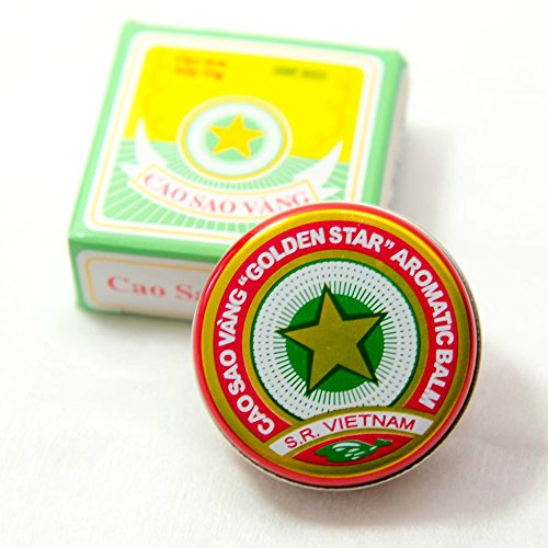 Golden Star Balm Cao Sao Vang – Vietnamese All-Natural Aromatic Herbal Balm, 10g Tins