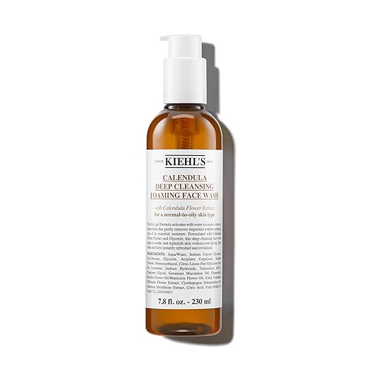 Kiehl's Calendula Deep Cleansing Face Wash, Balances Skin While Gently Removing Impurities, Soothing and Refreshing, Boosts Moisture Barrier for Soft-Feeling Skin, Paraben and Sulfate Free