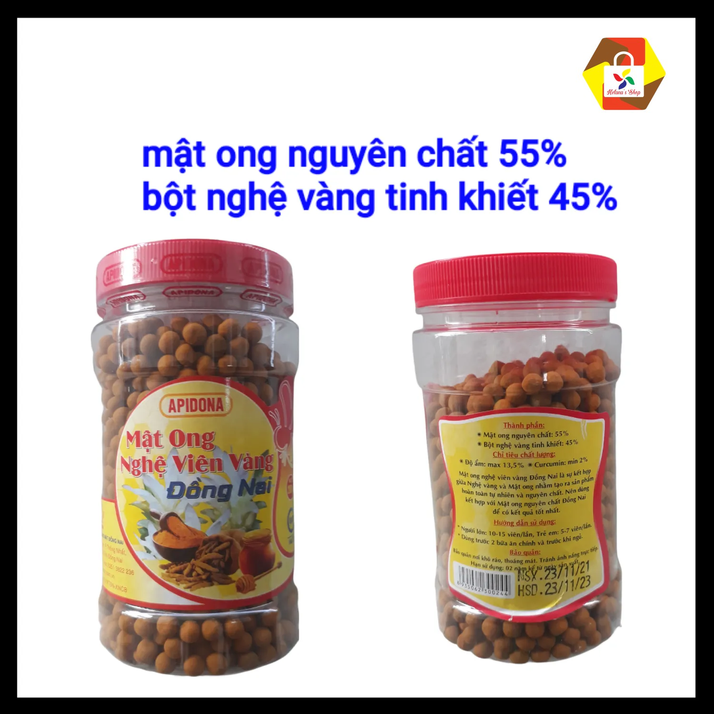 Golden Turmeric Honey - Mật ong nghệ viên vàng Đồng Nai 200g