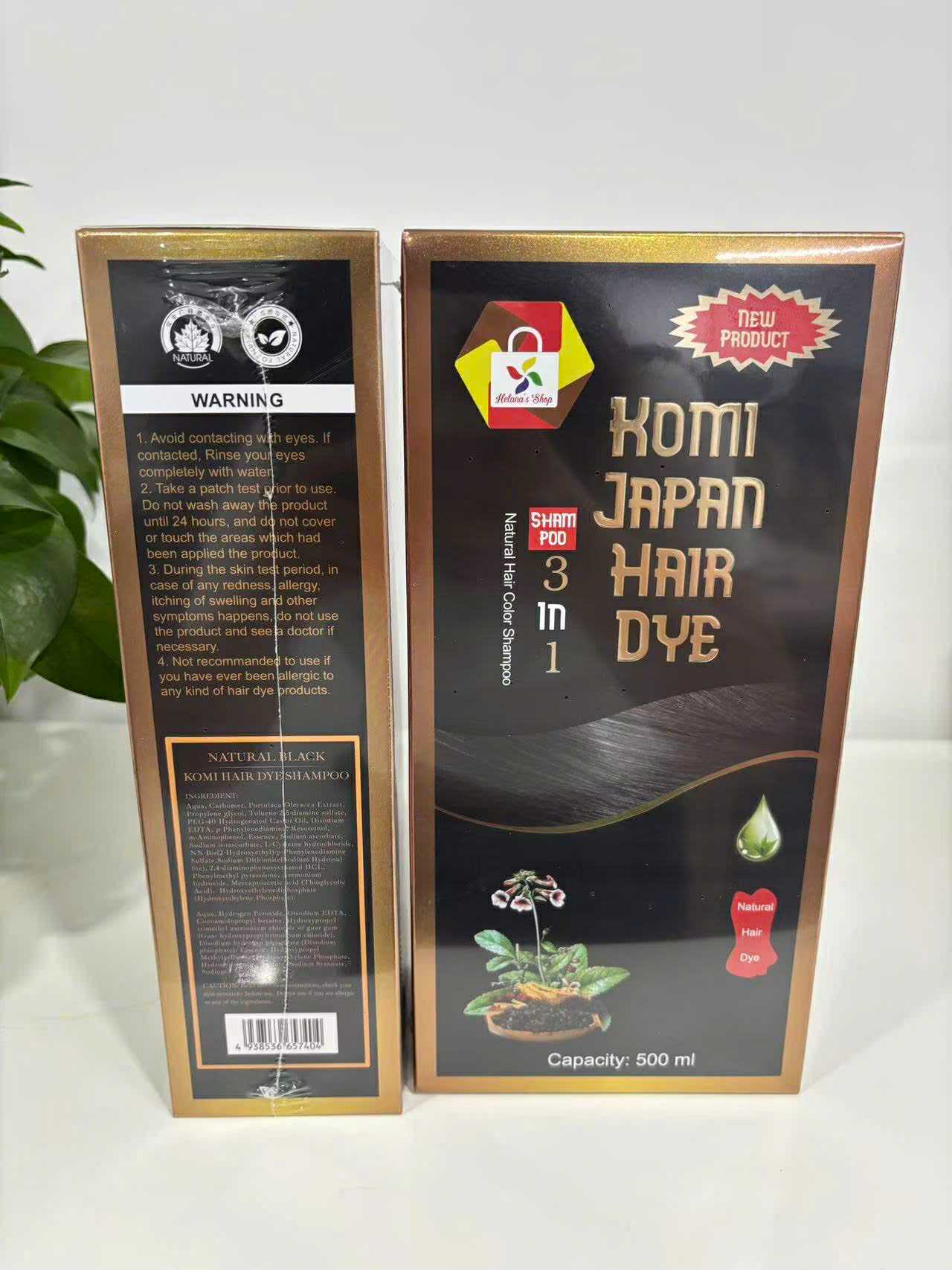 KomiJapan Authentic Japanese Hair Dye Shampoo - Sealing 500ml Nourishing Formula with Argan Oil & Ginseng