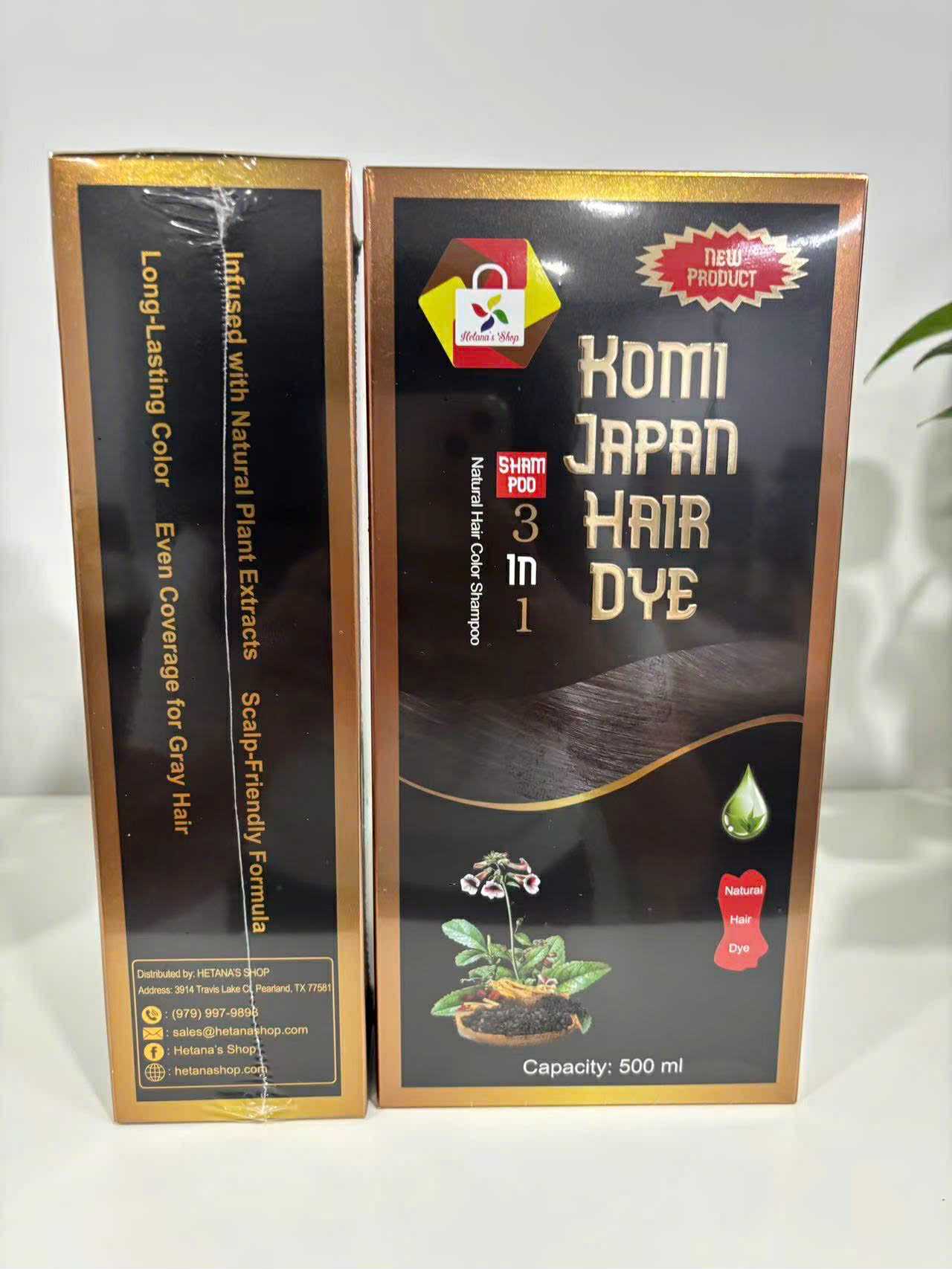 KomiJapan Authentic Japanese Hair Dye Shampoo - Sealing 500ml Nourishing Formula with Argan Oil & Ginseng