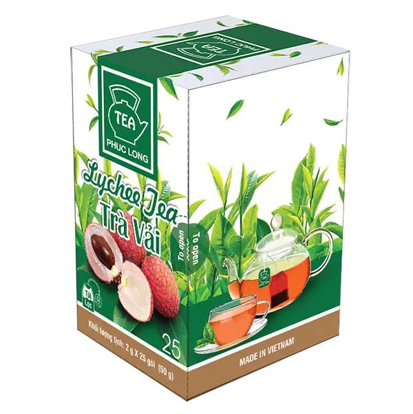 3 x Box of 25 bags x 2g  Phuc Long Tea Bag - Lychee Flavored Tea - Trà Túi Lọc Hương Vải (U.S Seller)