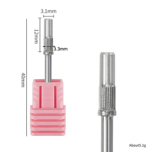 Nail Drill Bits Small Sanding Bands with Small Mandrel Bit, 50 Pcs 3mm Nail File Sanding Bands, Professional Sander Bit for Acrylic Nails Gel Manicures and Pedicure