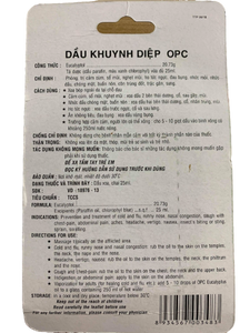 Dau Khuynh Diep - OPC Eucalyptus Oil - Cold Flu - Runny Nose - Aches - Headache - Nausea