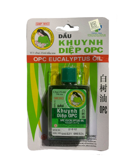 Dau Khuynh Diep - OPC Eucalyptus Oil - Cold Flu - Runny Nose - Aches - Headache - Nausea