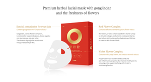 Dr.BOM Gongjindan Blossom Mask - Herbal Facial Mask - Mặt Nạ Đông Y (Red Color)