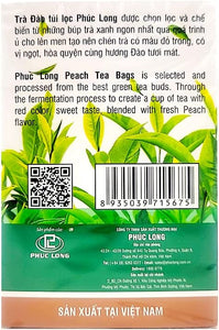 3 x Box of 25 bags x 2g  Phuc Long Tea Bag - Peach Flavored Tea - Trà Túi Lọc Hương Đào (U.S Seller)