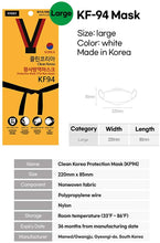 Load image into Gallery viewer, Clean Korea KF94 (White) - Protection Mask (The Flow Mask) x 10pcs - Made in KOREA
