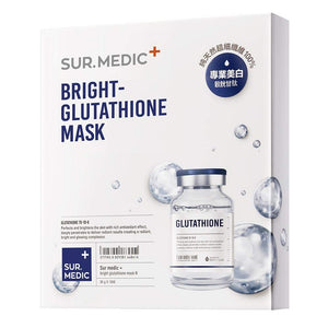 SUR.MEDIC+ BRIGHT GLUTATHIONE MASK - 1 BOX OF 10 SHEETS 10.56 oz / 300g
