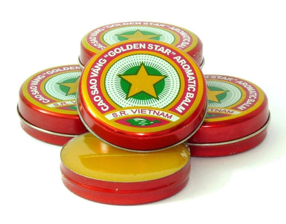 3 x Golden Star Balm Cao Sao Vang – Vietnamese All-Natural Aromatic Herbal Balm, 3g Tins