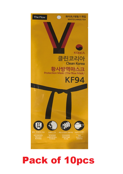 Clean Korea KF94 (White) - Protection Mask (The Flow Mask) x 10pcs - Made in KOREA