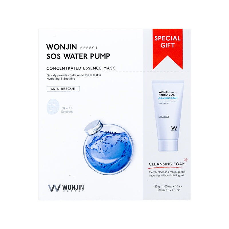 [WONJIN EFFECT] SOS Water Pump Concentrated Essence Mask + Cleansing Foam