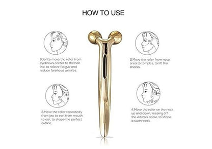 [Androse] 3D Roller Massager for Face and Body/ Gold Color