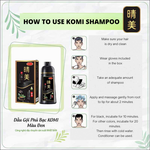100% REAL KOMI Japan ORAGNIC Hair Dye Color Shampoo 500ml (More Option Colors)