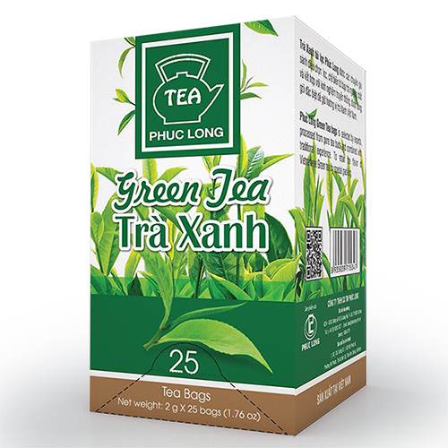 3 x Box of 25 bag x 2g Phuc Long Tea Bag Filters - Green Tea - Trà Túi Lọc Trà Xanh (U.S Seller)